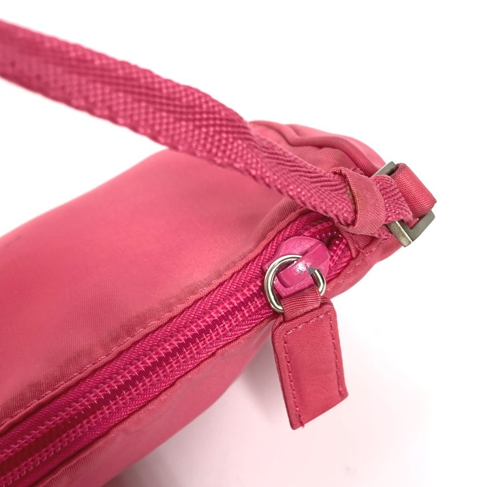 PRADA Triangle Logo Bag Shoulder Handbag Accessory Clutch Pink - Picture 5 of 15